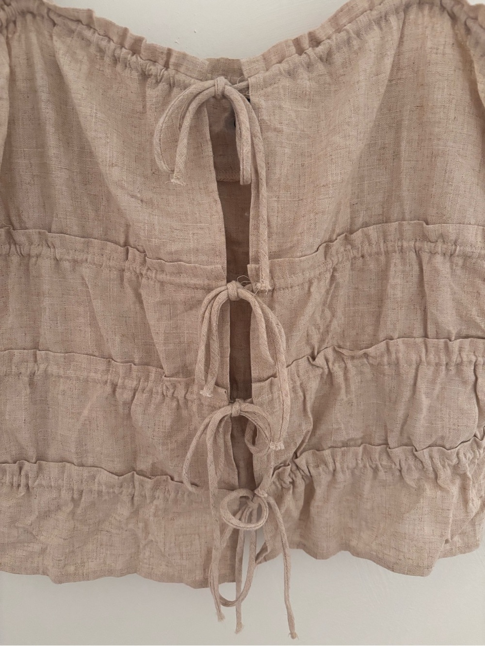 H&M Beige Tie-Front Linen-Look Cami - Picture 2 of 5